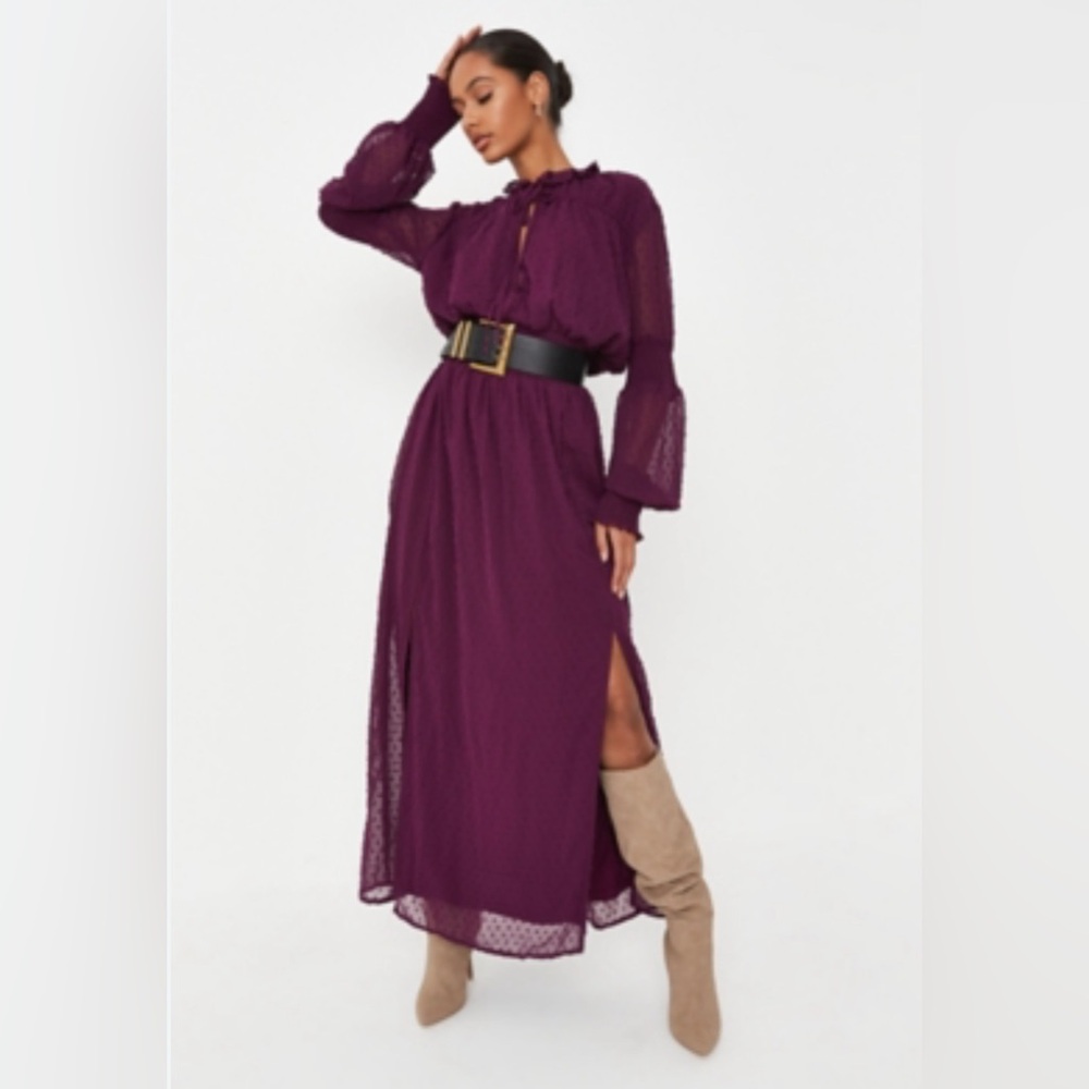Missguided+ Plum Long Sleeve Maxi Dress